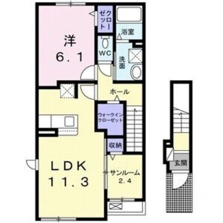 総合リハビリセンター駅 徒歩19分 2階の物件間取画像